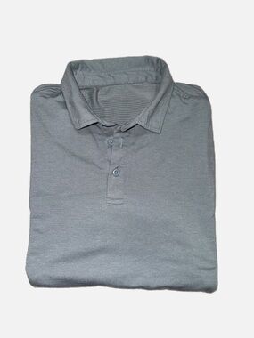 Lululemon Mens Size M Dusty Blue Evolution Polo Short Sleeve Golf Performance